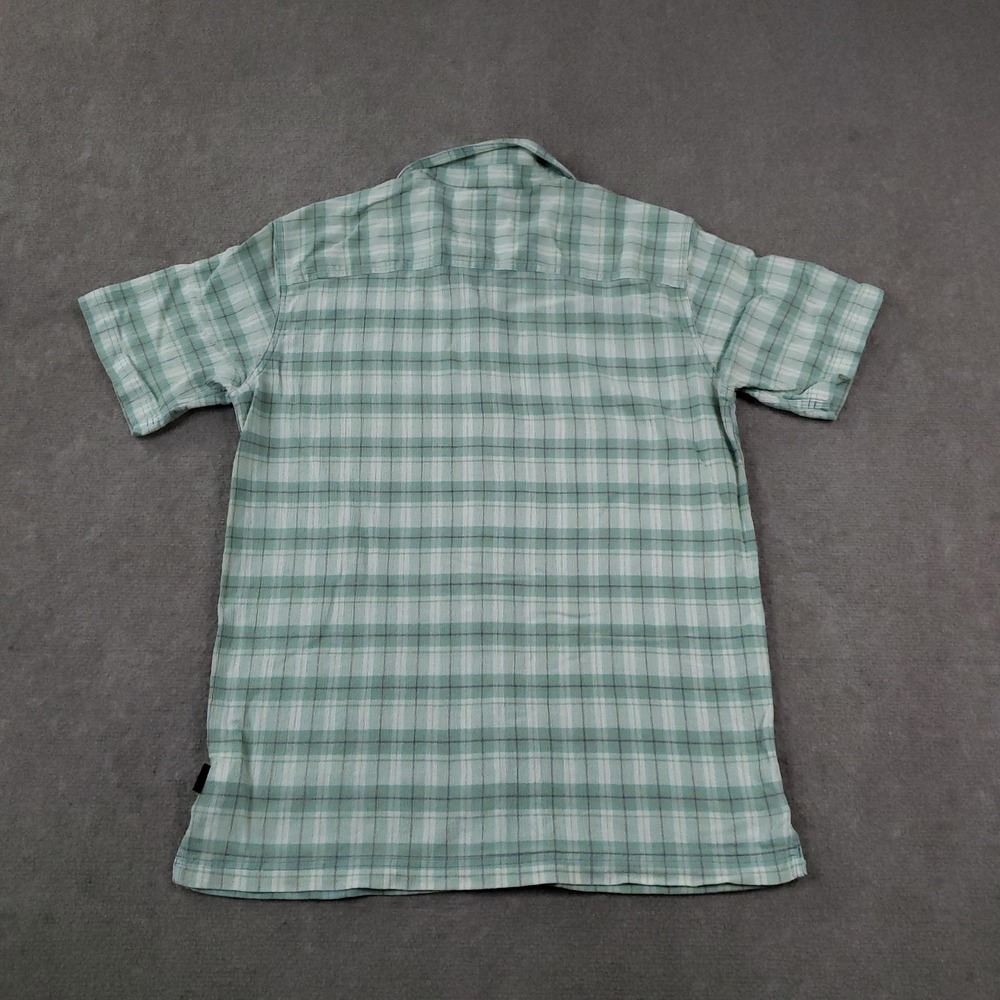 Patagonia Shirt Mens Medium Green Plaid Short Sleeve Organic Cotton Pockets - Picture 10 of 10